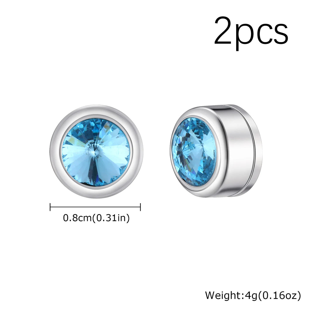 Iced Out Zircon Clip Earrings — Stainless