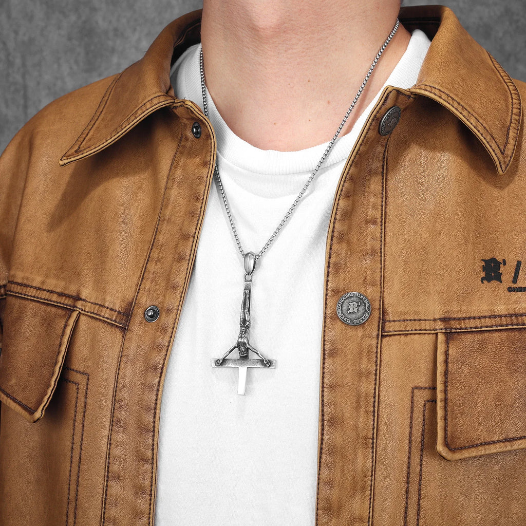 Inverted Cross Pendant — Stainless Steel