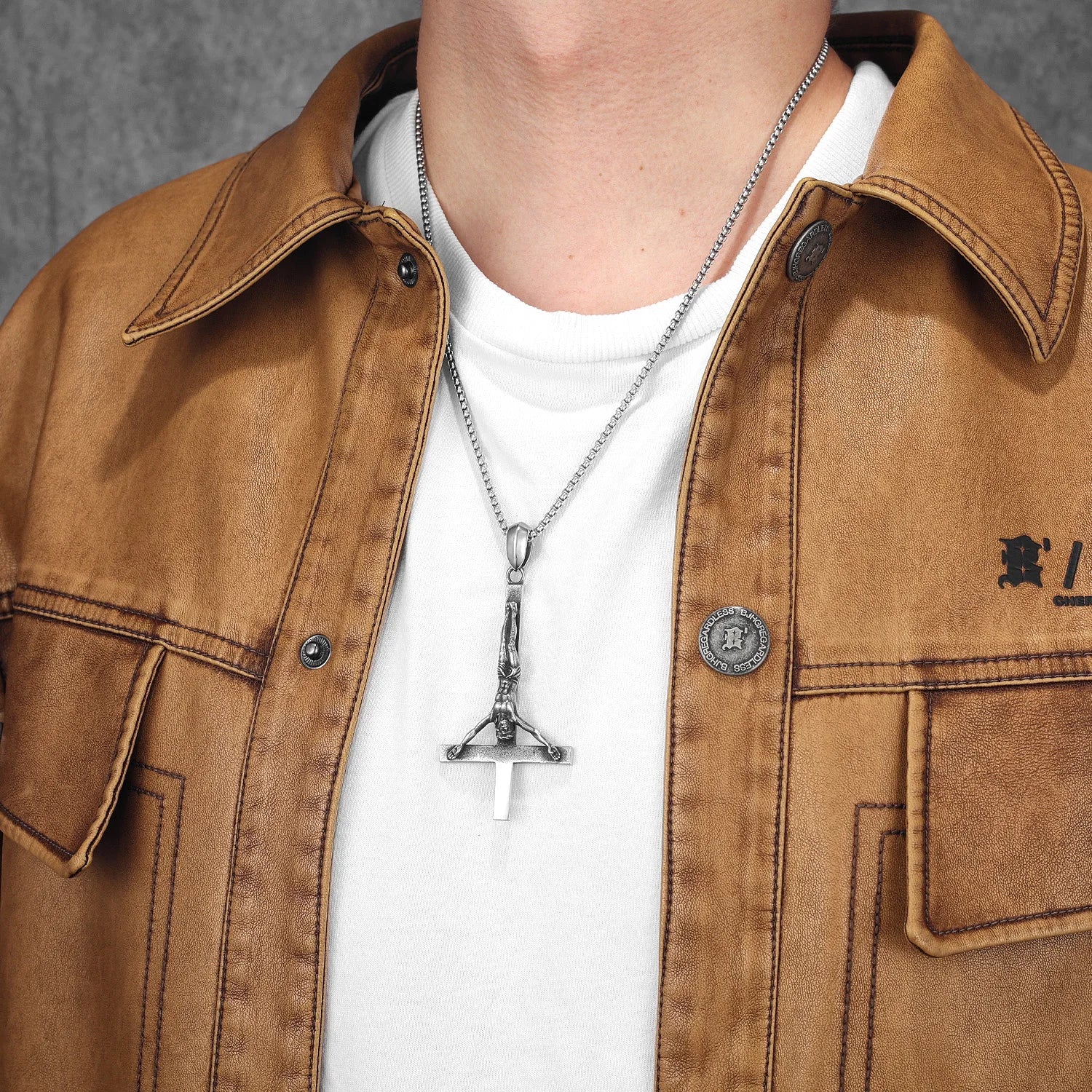 Inverted Cross Pendant — Stainless Steel