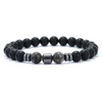 Premium Natural Volcanic Stone Beaded Bracelet Handmade Tiger Eyes Howlite Onyx Beads Braclet Meditation Healing Leisure Joias