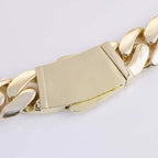 Gold Cuban Chain Necklace 14K Monaco Lock