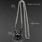 Devil Skull Tiger Head Pendant — Silver