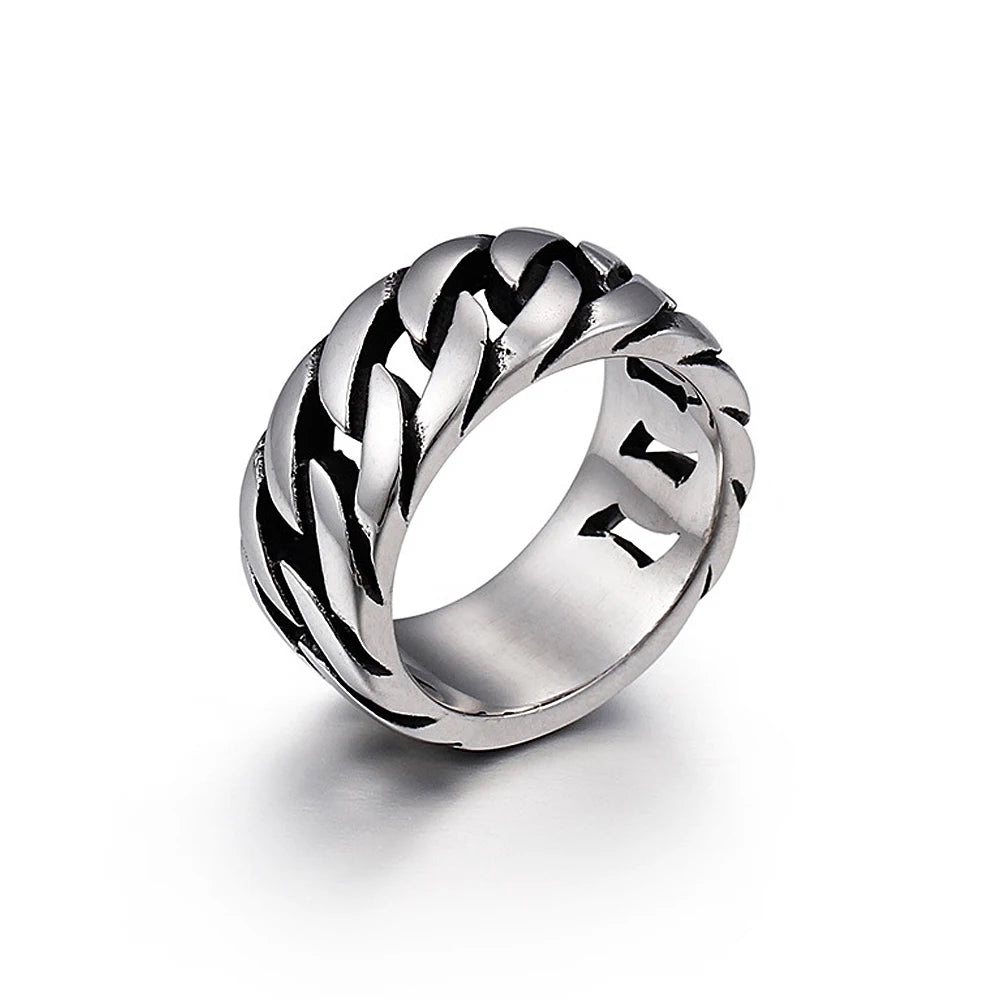 Fashion Punk Stainless Steel Fire Dragon Rings For Men Women Hip Hop Biker Vintage Vikings Animal Ring Amulet Jewelry