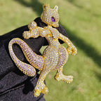 Hip Hop 3A+ CZ Stone Bling Iced Out Cartoon Character Charm Pendants Necklace for Men Rapper Jewelry Purple Gold Silver Color