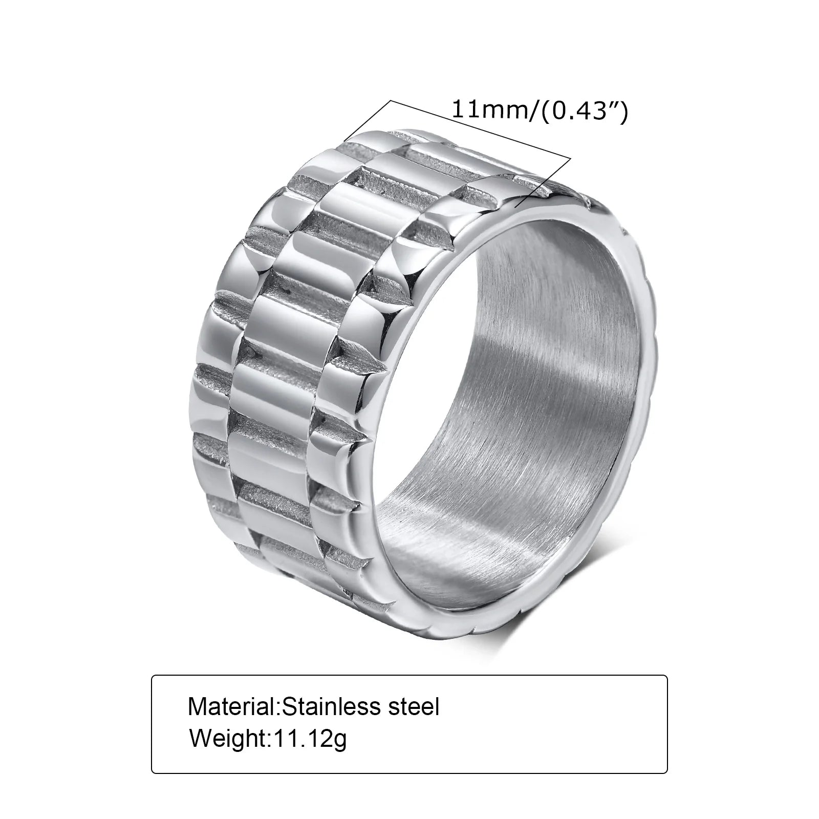 Presidential Watch Link Ring — Stainless Steel