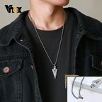 Vnox Men's Arrowhead Kunai Primal Urn Necklaces, Rock Punk Spearhead Pendant Jewellery, Stainless Steel Anniversary