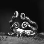 Christmas Charm Halloween Octopus Skull Punk Stainless Steel Seaman Rings Men Anel Puck Jewelry Gift for Sailor