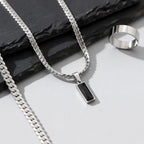 Cuban Stone Chain Jewelry Set — Stainless Steel
