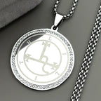 Occult Sigil Two-Tone Pendant Demon Seal Rhinestones