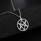 Thelema Unicursal Hexagram Pendant Necklace — Stainless Steel