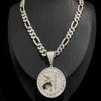 Hip Hop 5A+ CZ Stone Bling Ice Out Goat Round Pendants Necklace for Men Rapper Jewelry Gold Silver Color