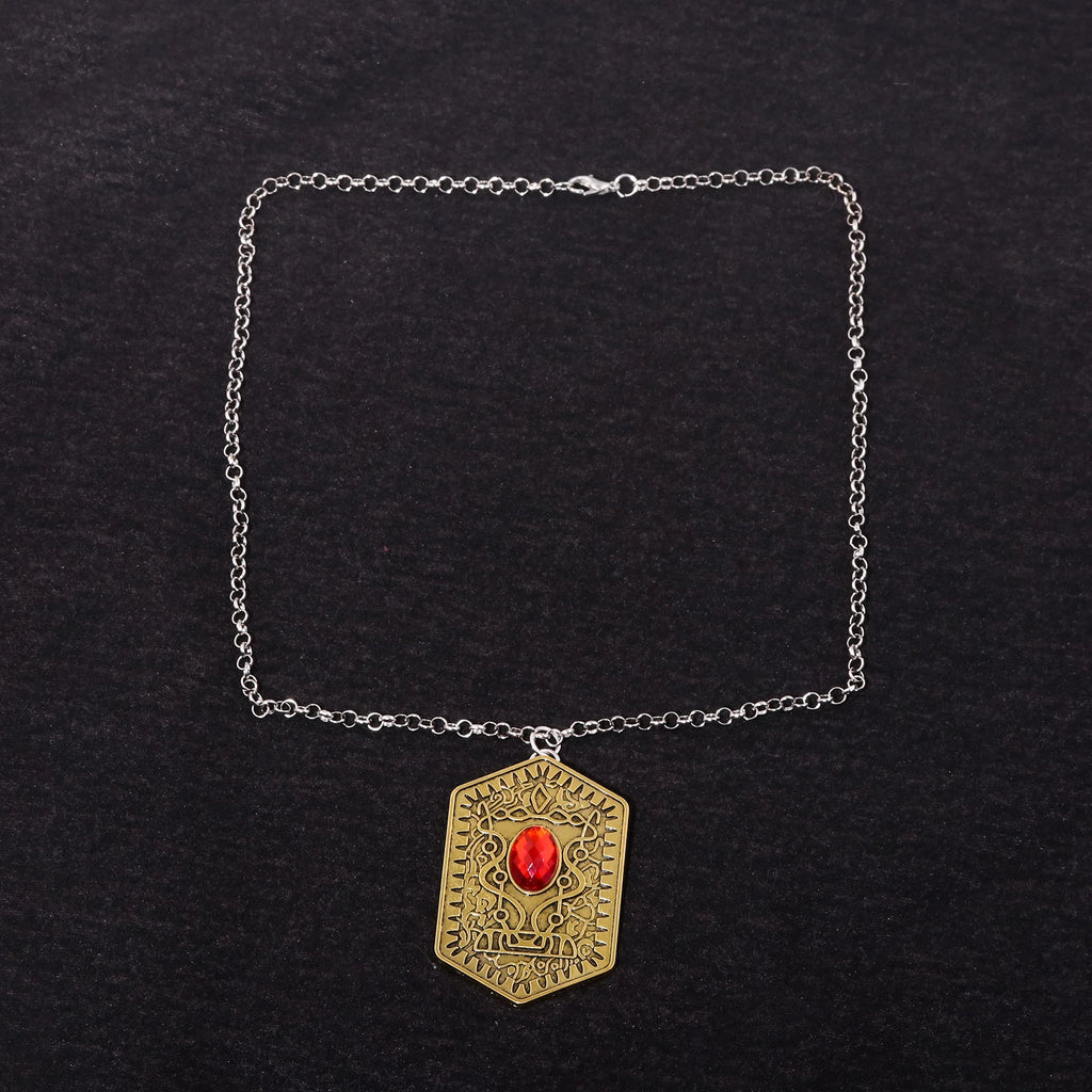Ghost Child Heart of Damballa Vintage Ruby Necklace Ghost Child Movie Peripheral Vintage Totem Tag