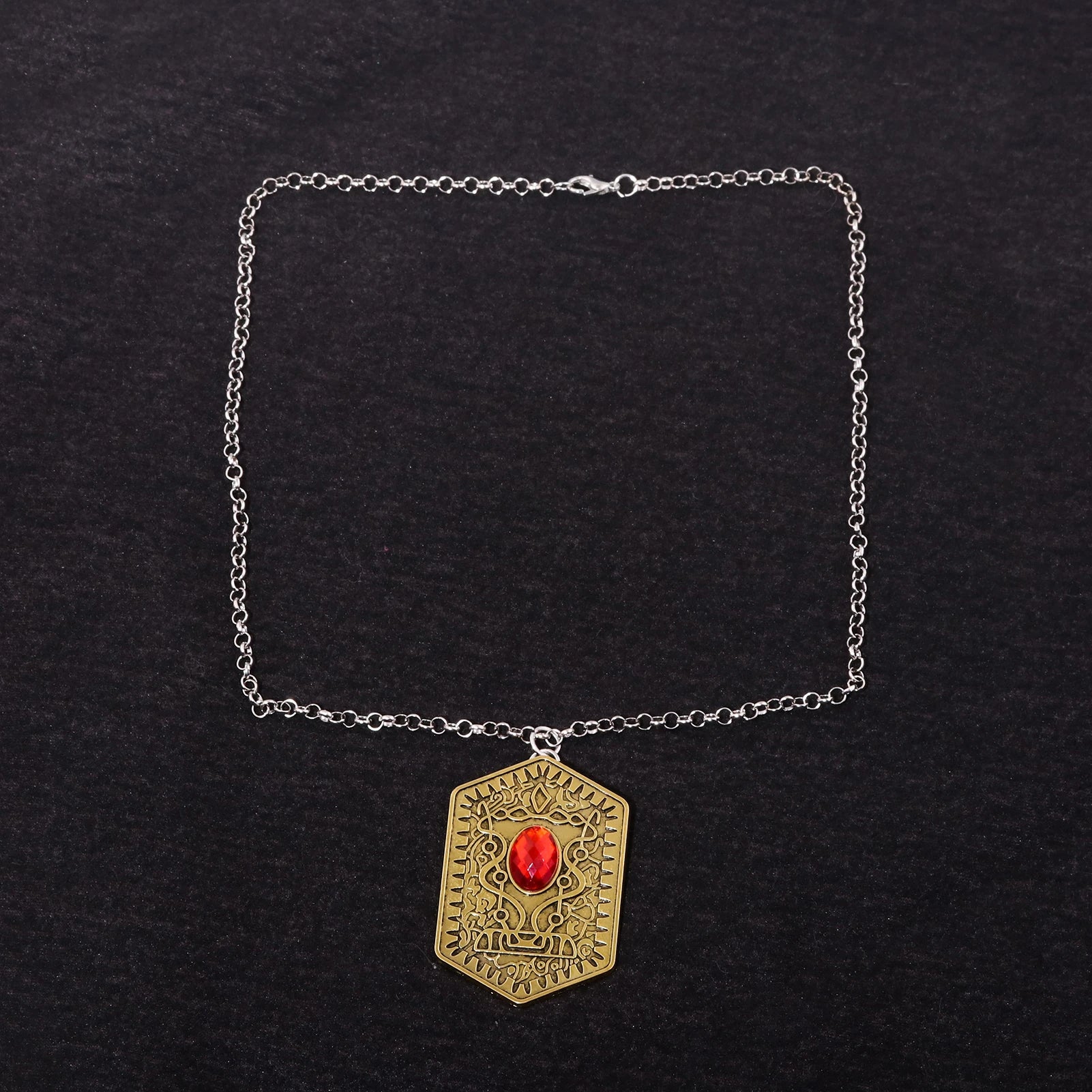 Ghost Child Heart of Damballa Vintage Ruby Necklace Ghost Child Movie Peripheral Vintage Totem Tag