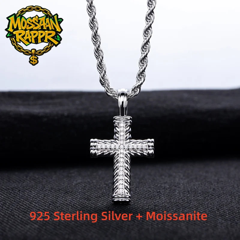 Iced Out Cross Pendant — 925 Silver