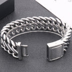 Massive Braided 20MM Width Chain Bracelet for Man Polished Stainless Steel Wrist Jewelry Accessories Men's Bracelets