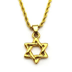Star of David Pendant Necklace For Women Men Stainless Steel Gold Color Judaism Hexagram David Star Six-pointed Jewish