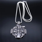 Cross Odin Steel Pendant Nordic Mythology Viking