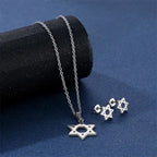 Minimalist Vintage Star of David Necklace Stainless Steel Jewish Symbols Necklace Men's Religious Amulets Jewelry Gifts