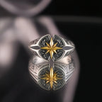 Retro Polaris North Star Adjustable Open Ring For Men Punk Gothic Edgy Brass Jewelry Unisex Accessories Good Fortune