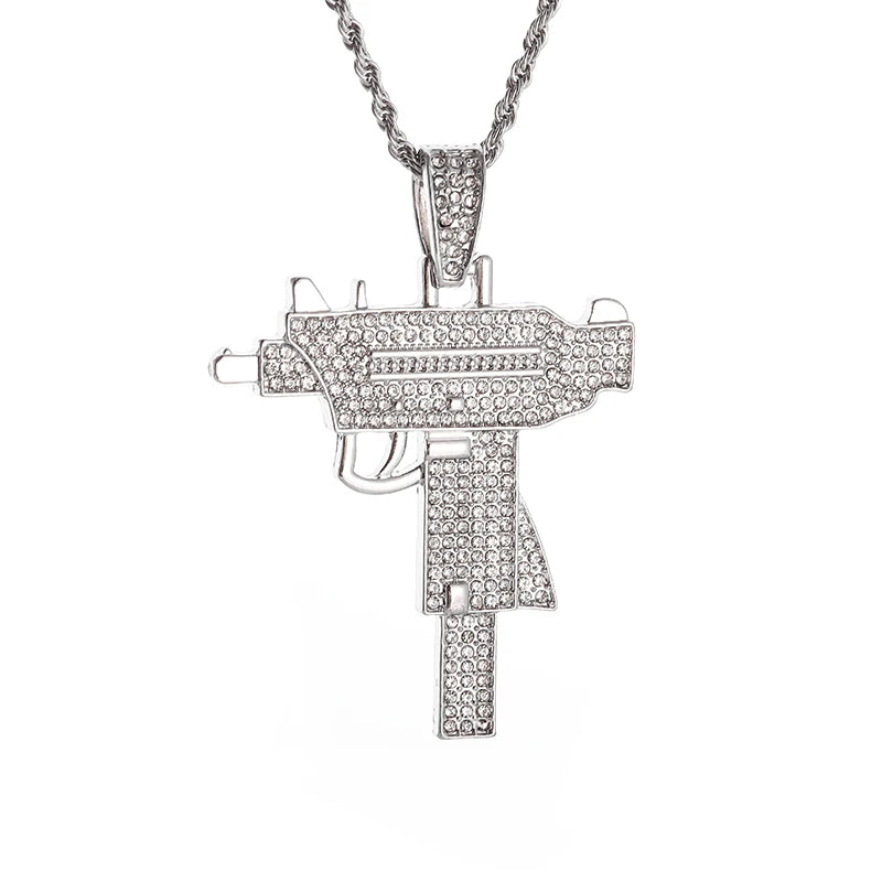 Hip Hop Rock Rapper Blessing Alphabet Pendant Necklace for Personality Men Fashion Street Trend Jewelry Accessories Gift