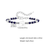 Vnox Men's Cross Natural Stone Beads Bracelets, 19-24cm Adjustable Length Lobster Clasp Trendy Chain Wristband Jewelry for Him