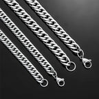 HIYEE 3mm/4mm/5mm/6mm/7mm/8mm Stainless Steel Cuban Link Chains Classic for Men Boy Curb Chunky Necklace Jewelry 14 to 28 Inches