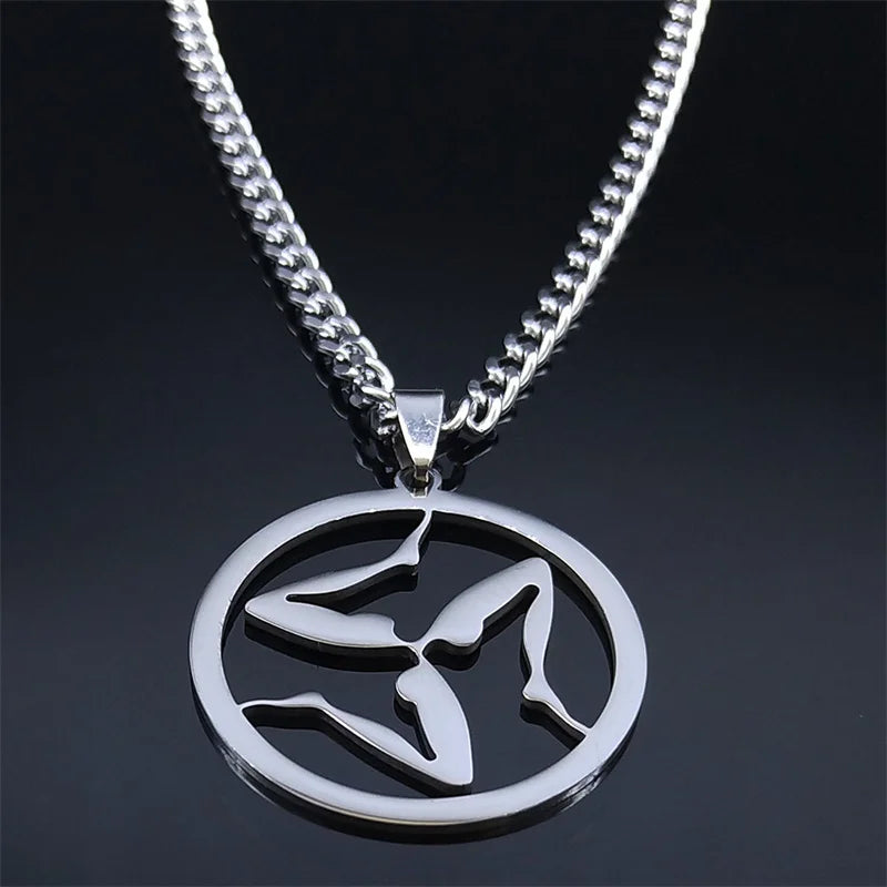 Wolf Greek Steel Pendant Triskelion Triskele Irish