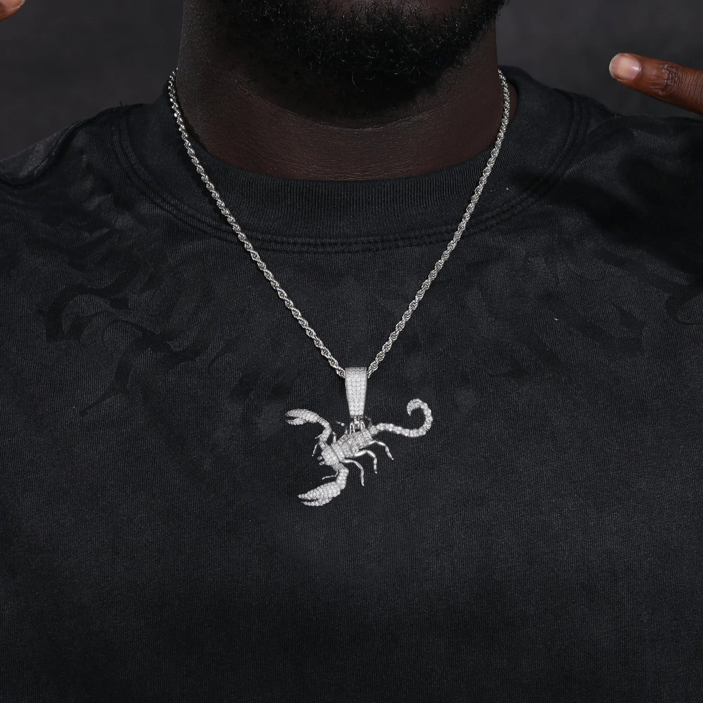 Scorpion Pendant Necklace — 20in Rope Chain Length