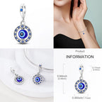Devil's Eye Cross Charm Pendant — Silver