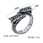 Double Headed Dragon Ring — Stainless Steel