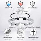 Cross Pineapple Bead Bracelet — Stainless Steel