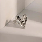 Gothic Retro Open Adjustable Ring — Multi-Design, Silver-Tone