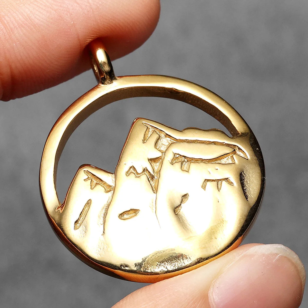 Snow Mountain Minimal Pendant — Stainless Steel