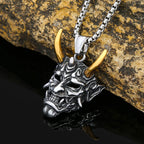 Gothic Ghost Skull Stainless Steel Pendant Necklace