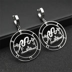 Sigil Lucifer Hoop Earrings — Stainless Steel