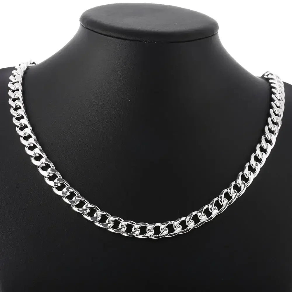 Heavy 10mm Chain Link Bracelet Necklace Set 24 Inch