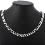 Heavy 10mm Chain Link Bracelet Necklace Set 24 Inch