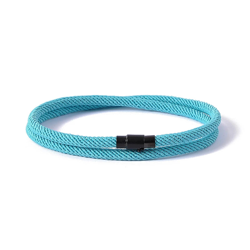 New Minimalist Men's Rope Bracelet Double Layer Survival Bracelet Accessories Boyfriend Gift Magnet Buckle Men's