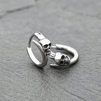 Skull Hoop Earrings Punk Party Men Women — 316L Stainless Steel