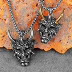Hannya Mask Pendant Necklace — Stainless Steel