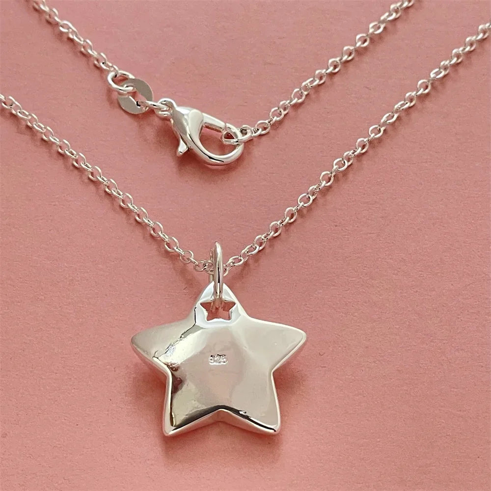 Silver-Tone Star Pendant Necklace
