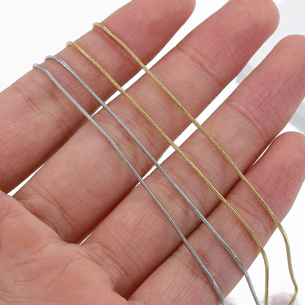 HIYEE Stainless Steel Snake Chain Necklace Chains for DIY for Women Jewelry Making Findings Pendants Lobster Clasps