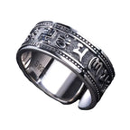 Buyee 925 Sterling Silver Religion Ring Elegant Tai Silver Open Ring Finger for Woman Man Fashion Buddhism Fine Jewelry