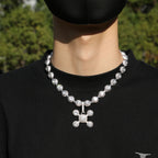 THE BLING KING Drake's Same 12mm CZ Beads Pendant Necklace For MenRound Cubic Zircon Iced Out Choker Luxury Rock Hip Hop Jewelry