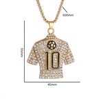 Iced Out Soccer Star Pendant Necklace Stainless