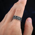 Fashion Vintage 2023 New Men's 316L Stainlesssteel Rings Good Odin Celtic Knot And Wolf Ring Amulet Animal Jewelry