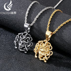 Fongten Religious Stainless Steel Pendant Necklace for Men Portrait Queen Maria Weird Gothic Collar Fashion Jewelry Gifts
