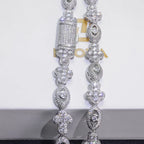 Gold Cuban Cross Pendant Necklace Iced Out 5A CZ