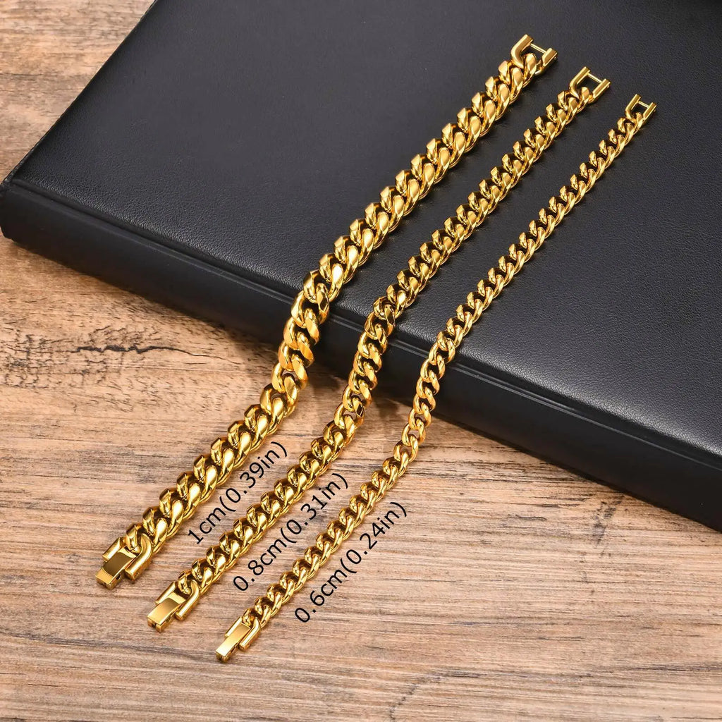 Cuban Miami Curb Chain Bracelet — Two-Tone