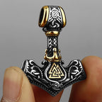 Odin Rune Viking Stainless Steel Pendant Necklace